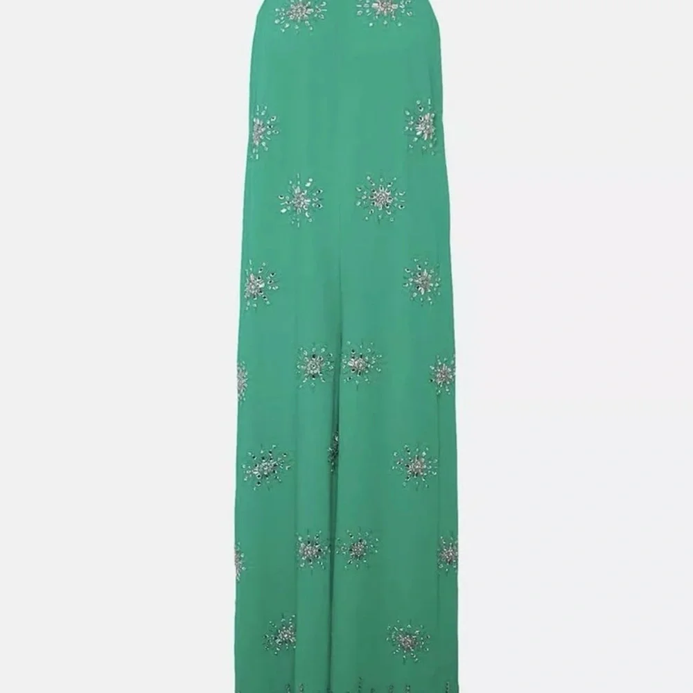 Karen Millen Crystal Embellished Wide Leg Jumpsuit